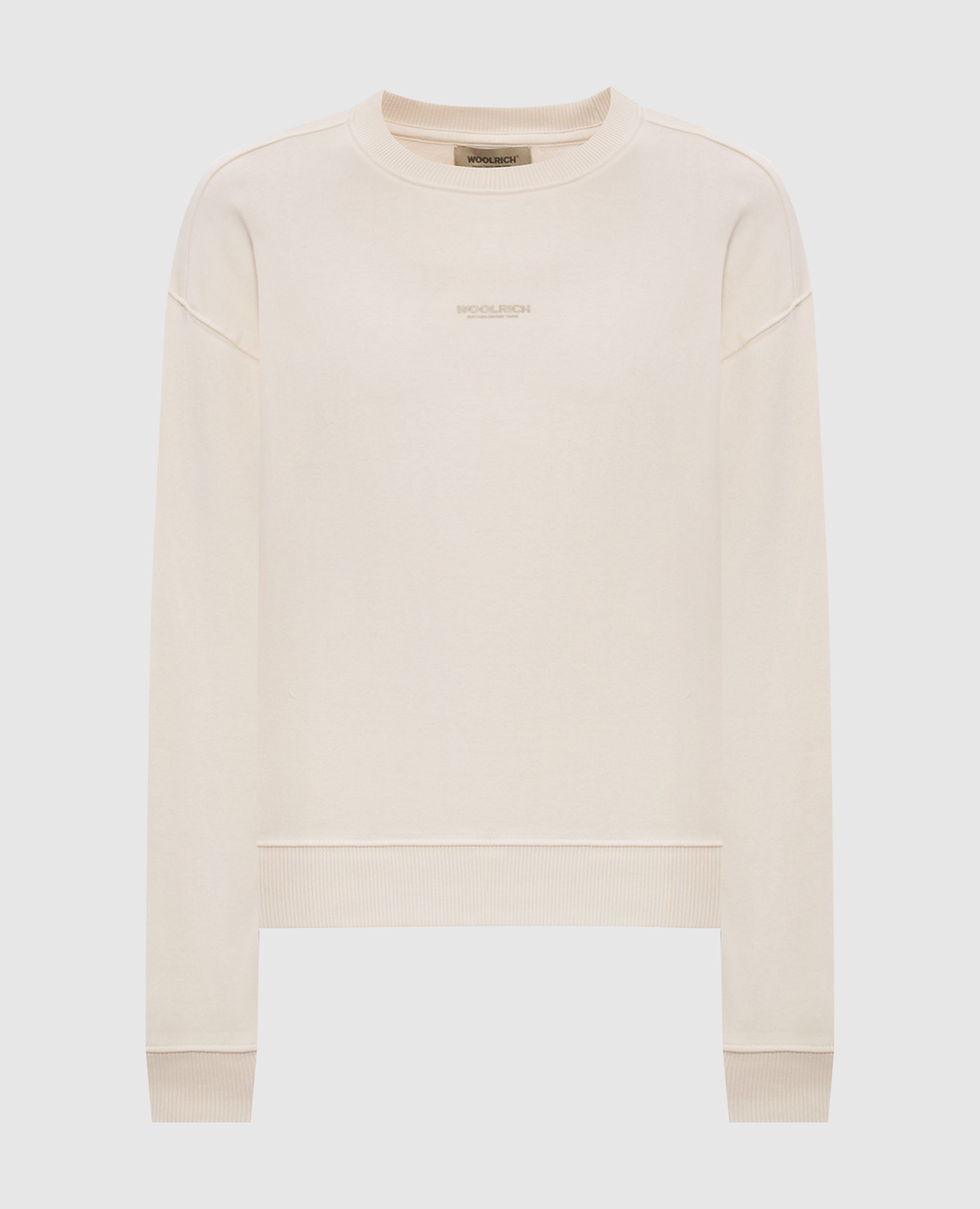 Beige insulated sweatshirt with logo print Woolrich