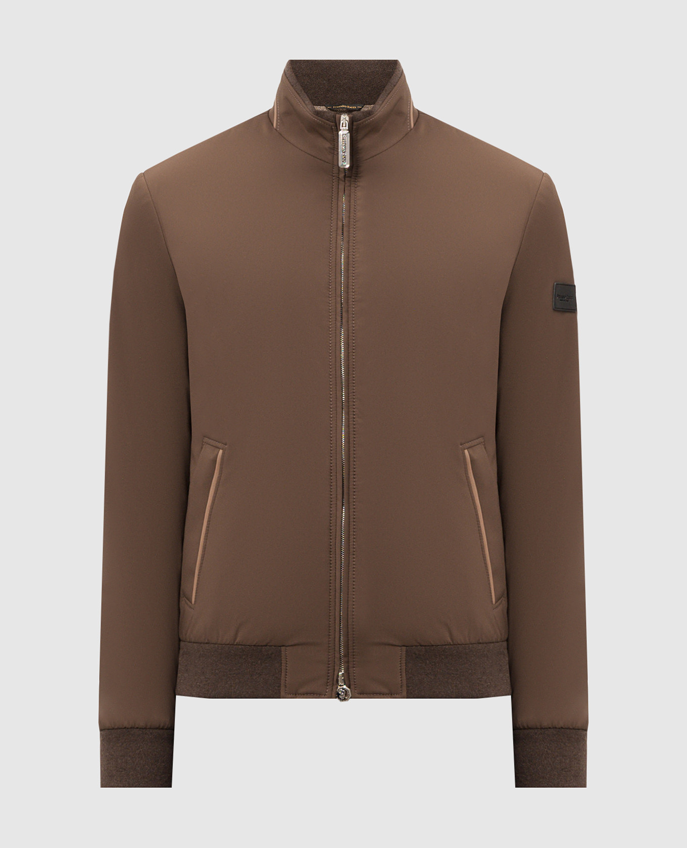 

Khaki jacket with leather inserts Stefano Ricci
