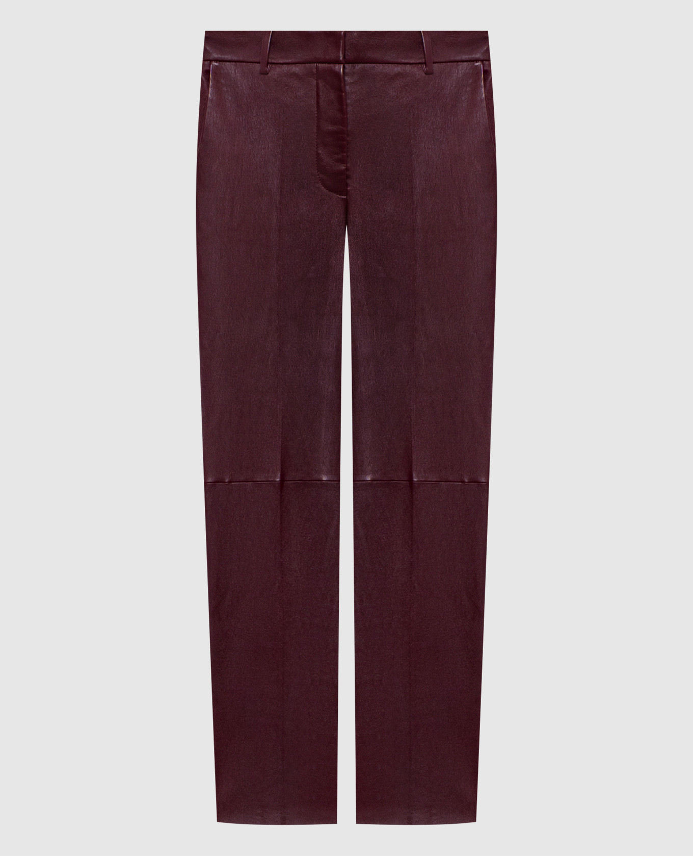 

Burgundy leather pants JOSEPH, Бордовый