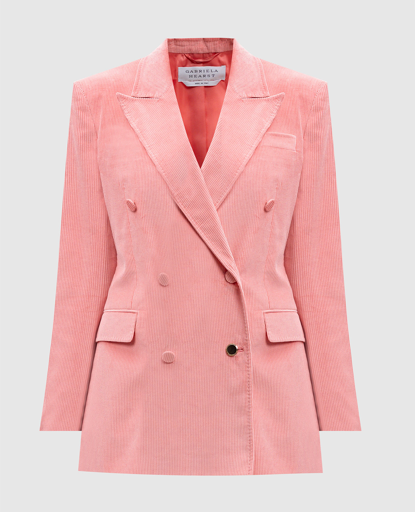 

Gavin pink double-breasted corduroy jacket Gabriela Hearst