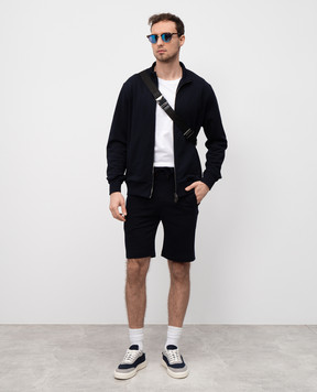 ISAIA Blue silk shorts with logo emblem MP0052J0372