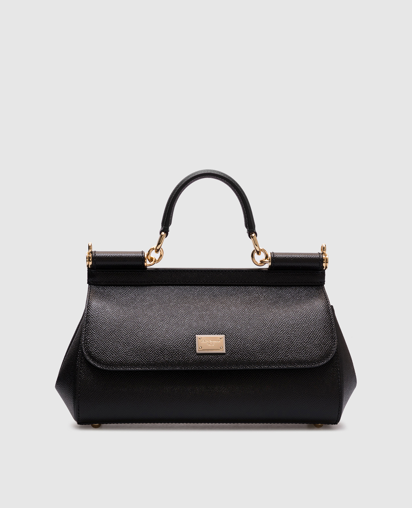 

Sicily black leather bag with logo Dolce&Gabbana