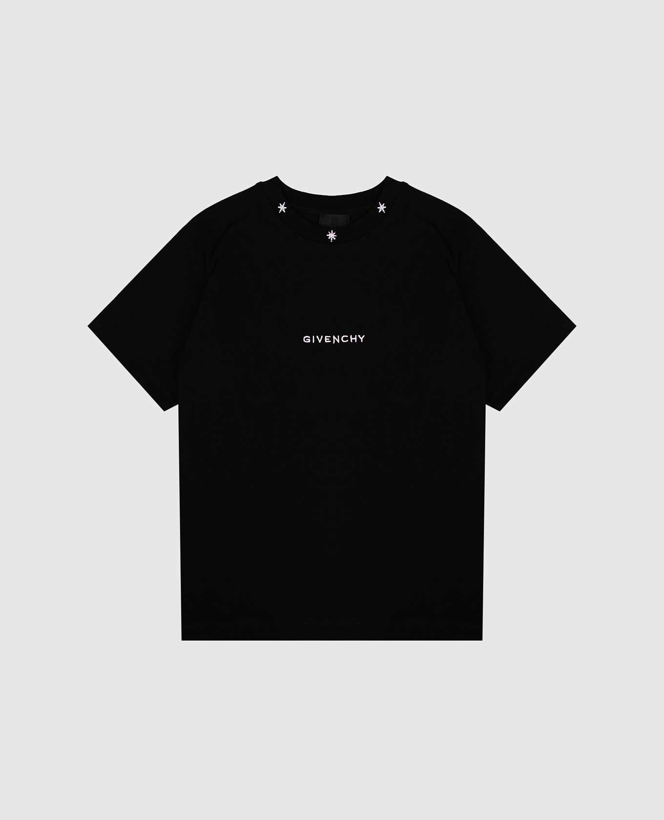 Children&#39;s black T-shirt with embroidered logo Givenchy