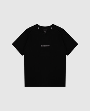Givenchy Children's black T-shirt with embroidered logo H307334