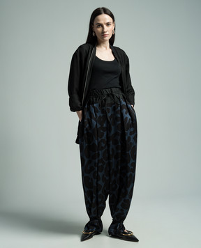 Jil Sander Blue pants in an animalistic print J01KA0139JTN347