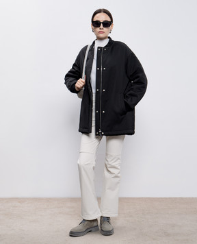 Yves Salomon Army Black two-way jacket 25WFM00878NB4X