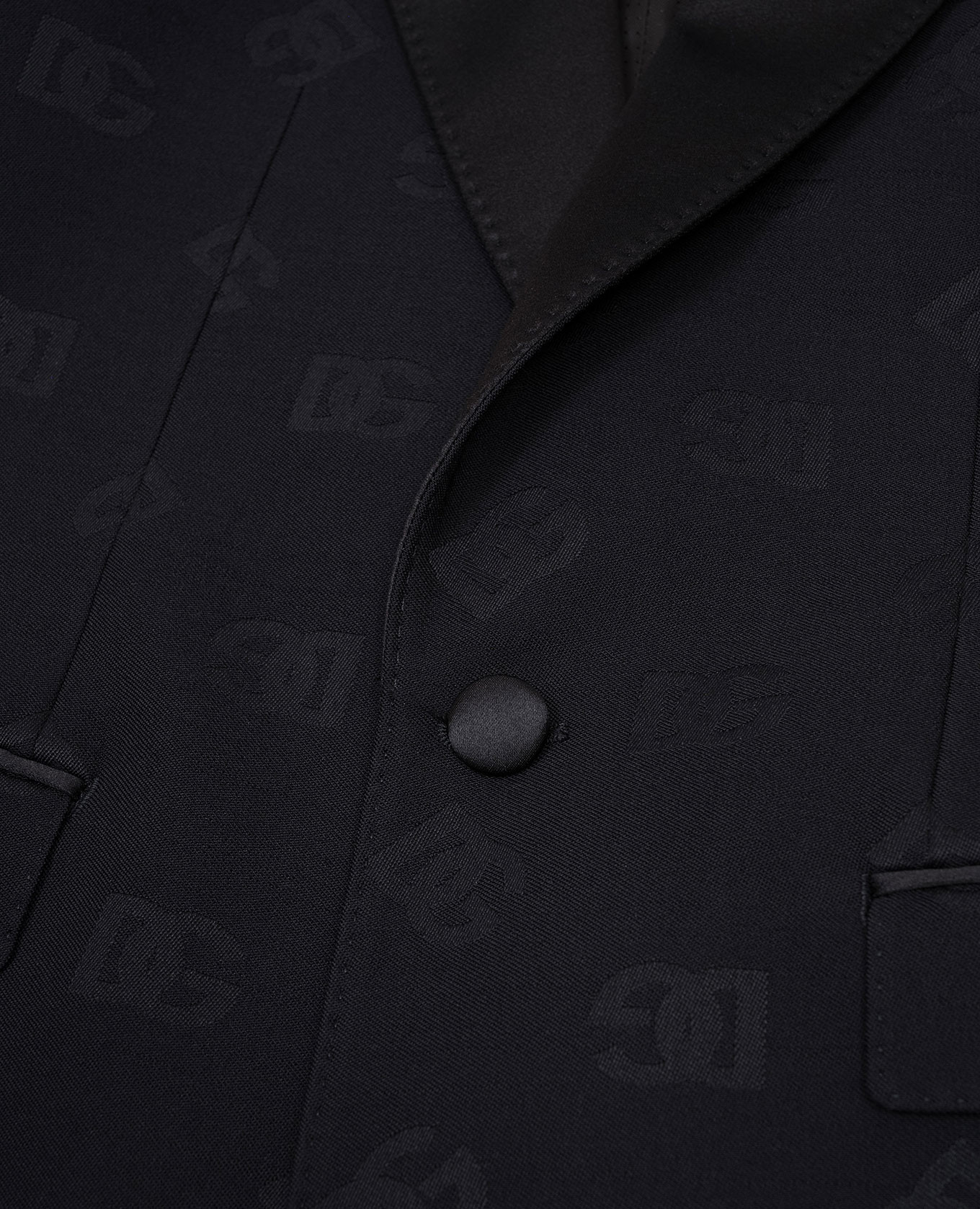 

Children's black jacket with wool in logo pattern Dolce&Gabbana