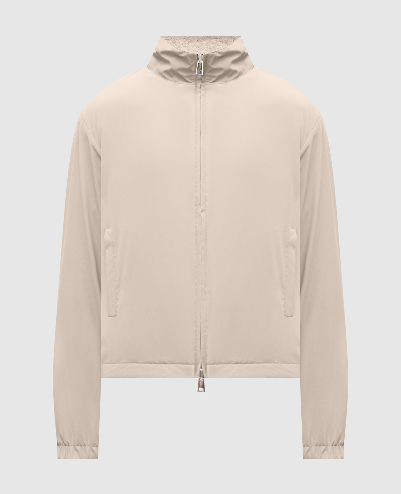 Beige reversible jacket with wool and cashmere