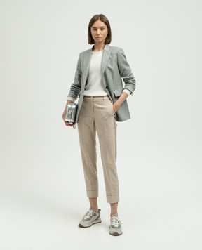 Peserico Gray wool jacket with lurex S0110303359
