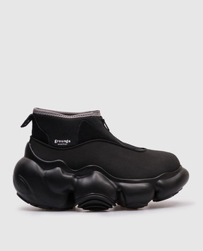 Grounds Black MOOPIE WEATHER WAVE sneakers with logo MOOPIEWEATHERWAVE