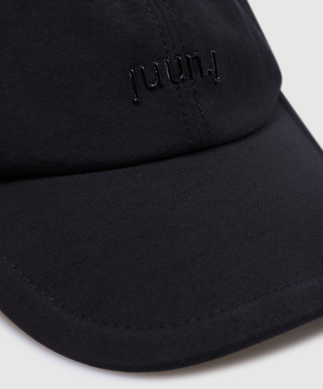 Juun.j - Black cap with textured logo JC488BP015 - shop with