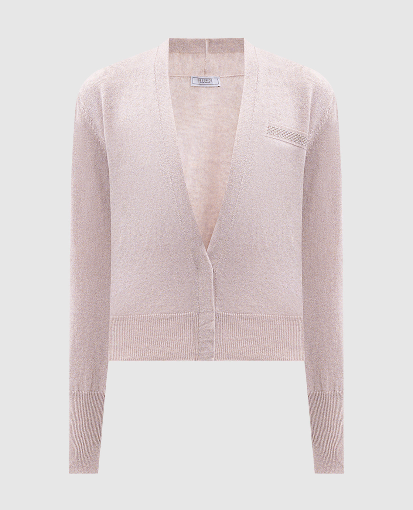 Beige cardigan made of wool, silk and cashmere Peserico