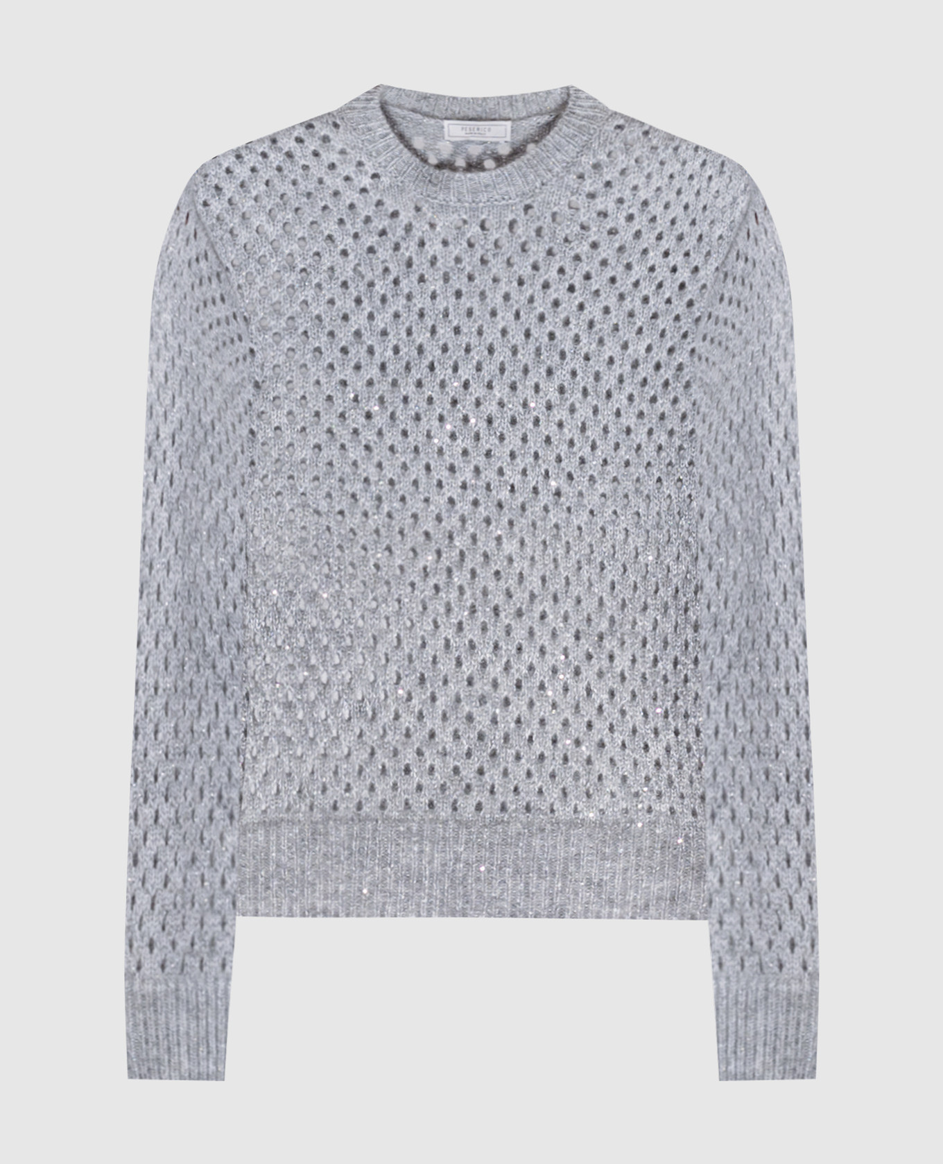 

Gray openwork sweater with wool and sequins Peserico, Grey