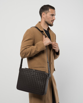 Bottega Veneta GETAWAY brown leather business bag with Intrecciato weave 786662V2HL1