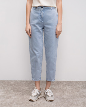 Peserico Blue pants with logo P04524T2005757