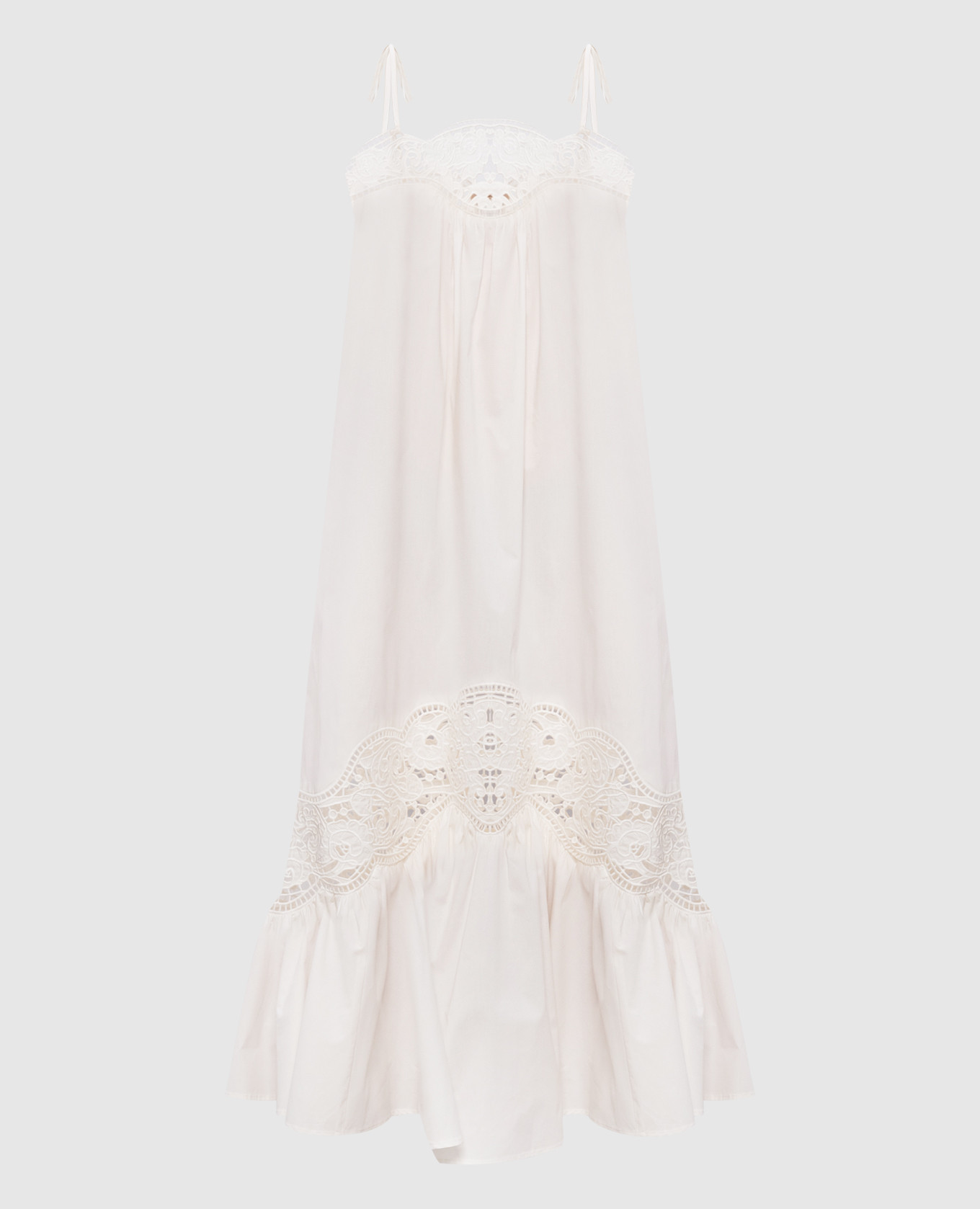 

White midi dress with lace Twinset