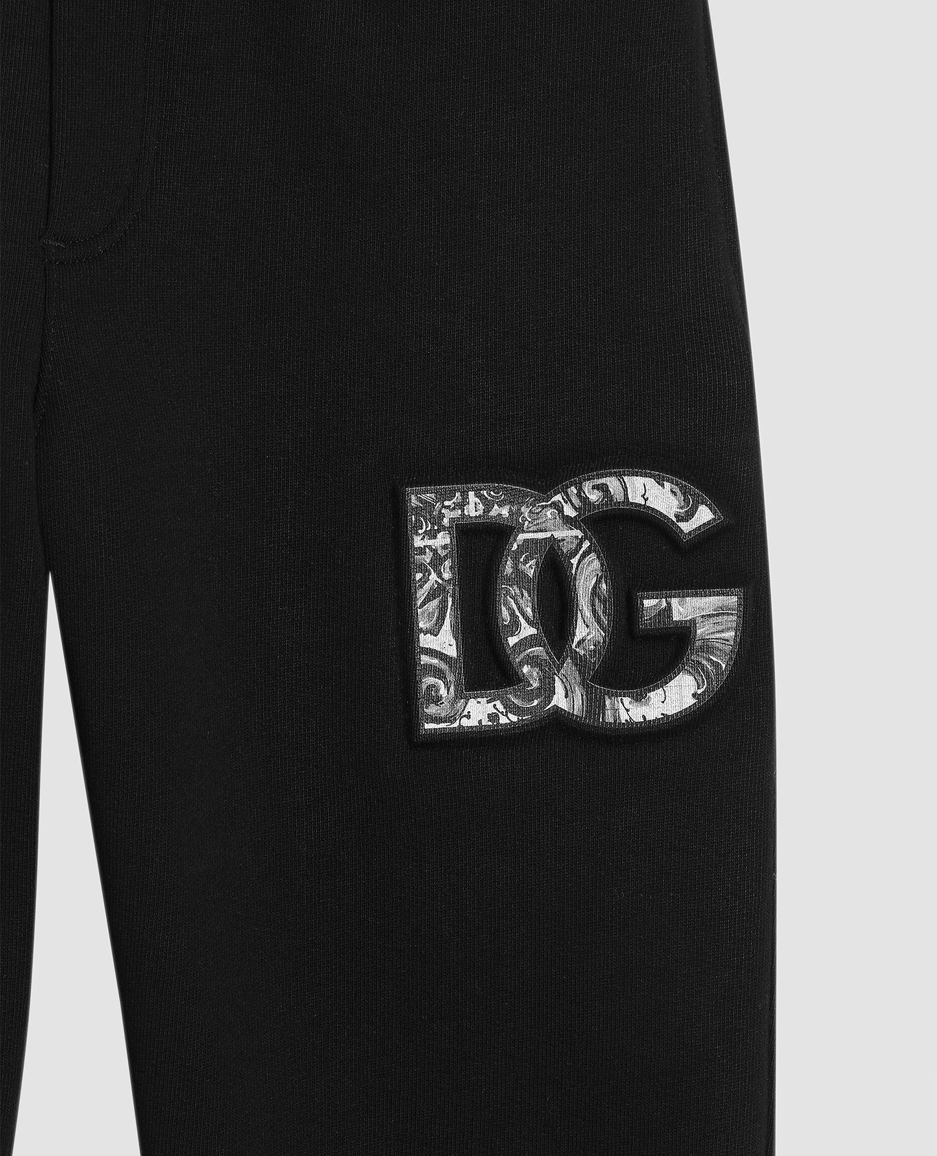 

Kids' black joggers with textured monogram logo Dolce&Gabbana