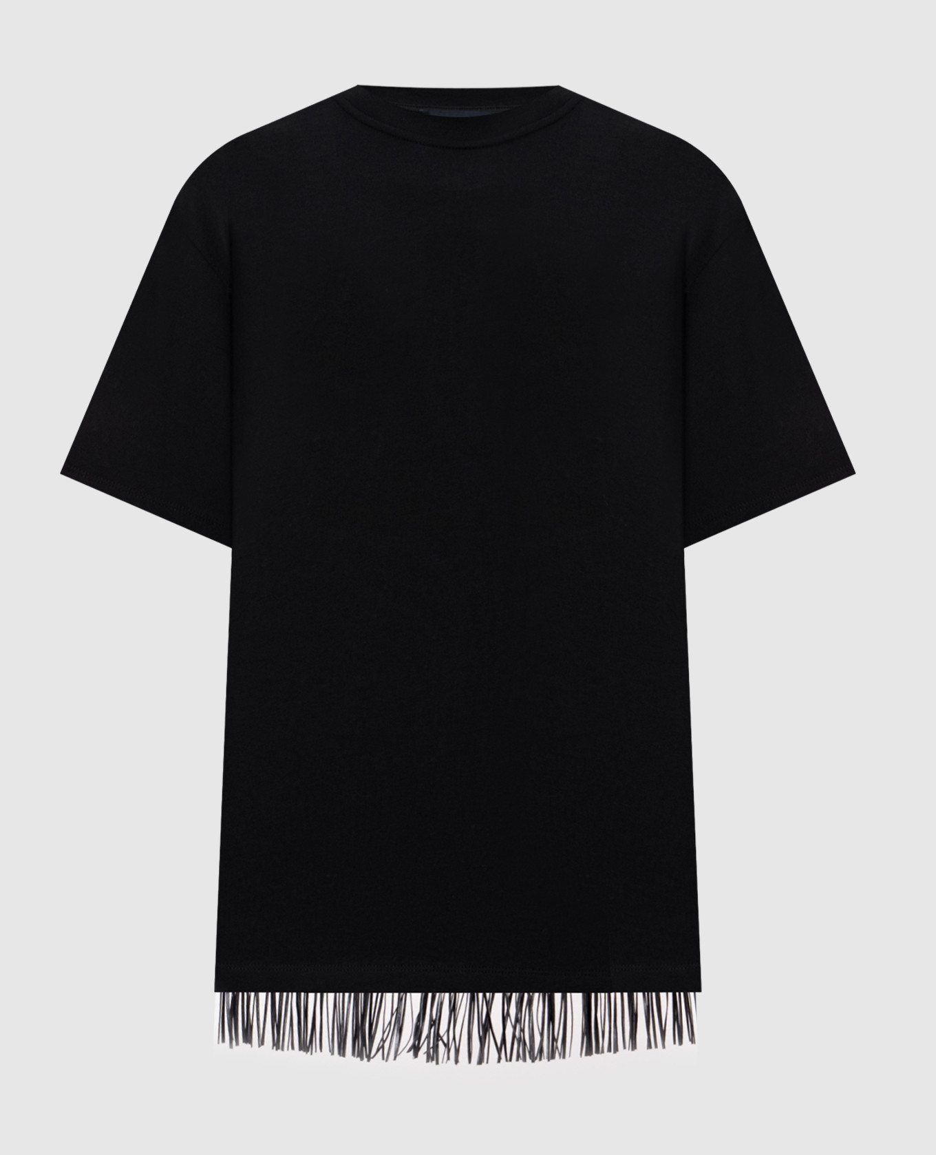 TEATINO black t-shirt with fringe Max Mara Sportmax