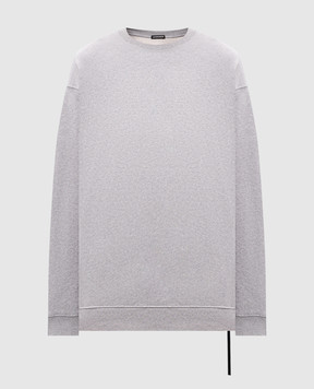 Ann Demeulemeester Gray sweatshirt with branded ribbons B0012489FA186