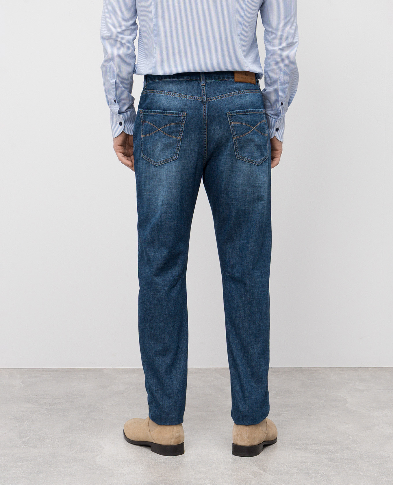 

Blue jeans with logo Brunello Cucinelli