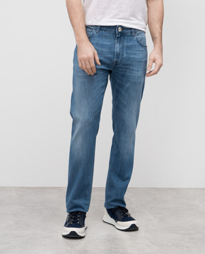 Stefano Ricci Blue jeans with a worn effect MST51B3140T0174