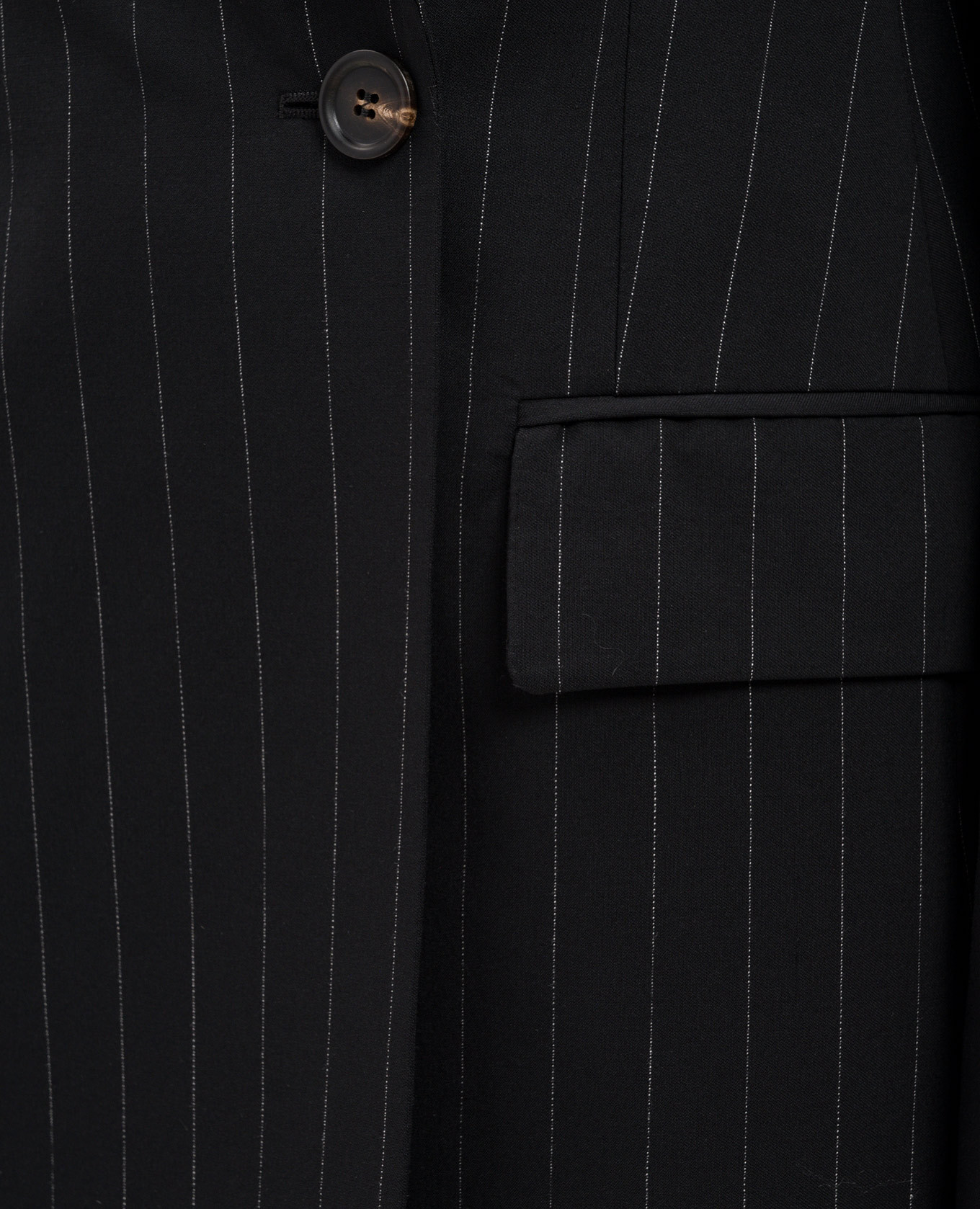 

Black double-breasted jacket with striped wool and monil chain Brunello Cucinelli