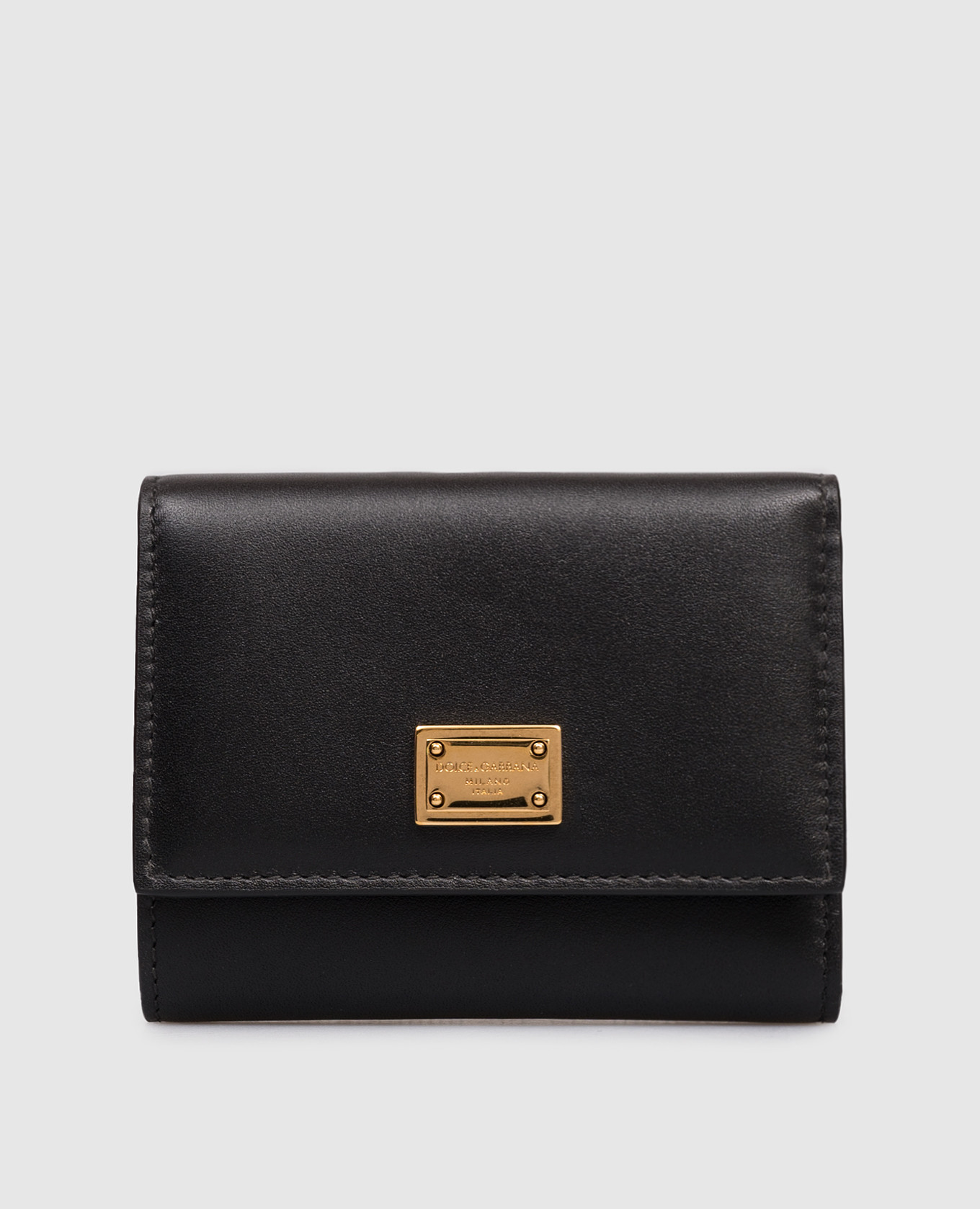 Black leather wallet with logo Dolce&Gabbana