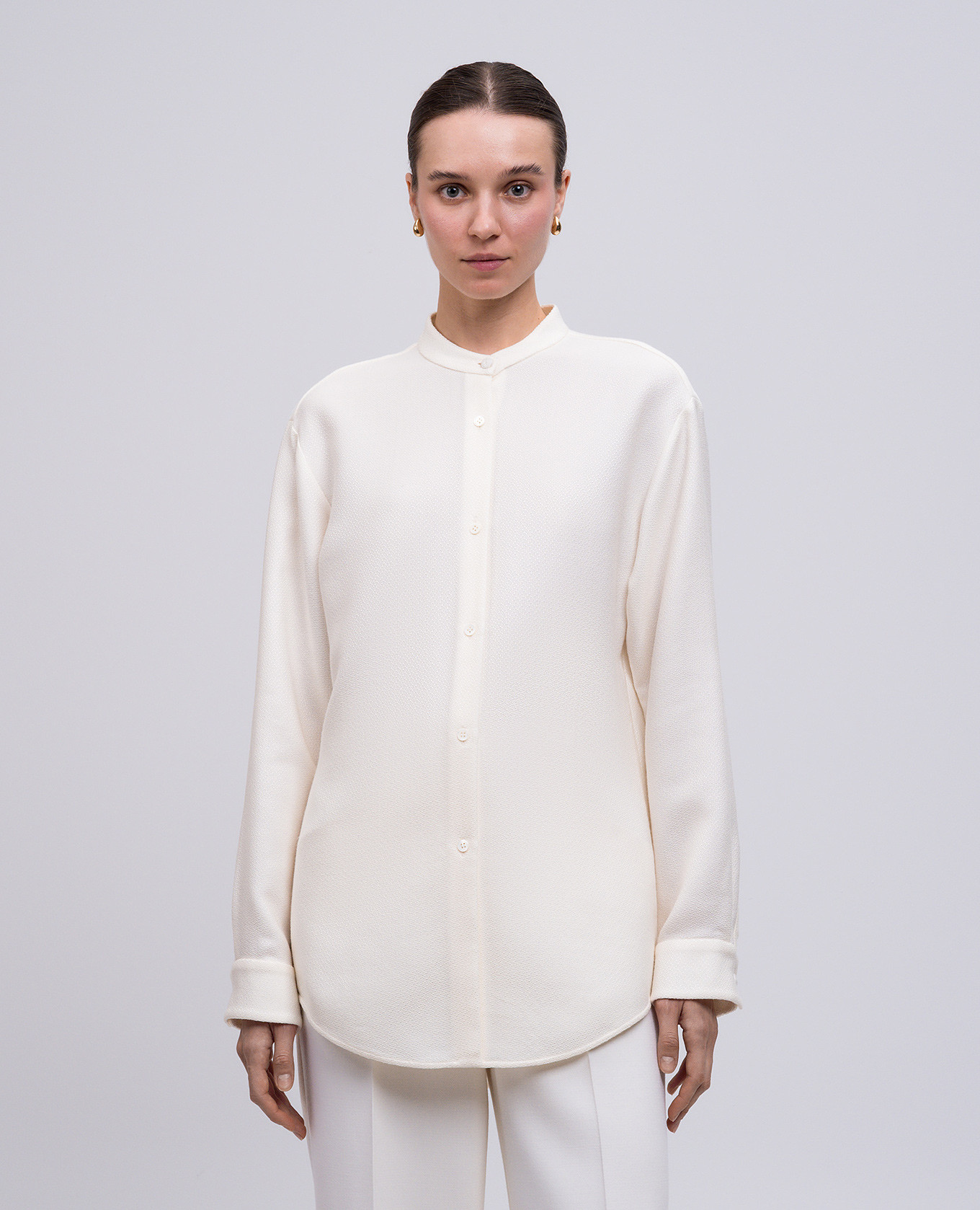 Beige Terra wool and silk shirt Gabriela Hearst 3