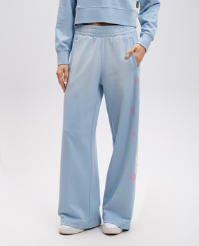 Palm Angels Paradise blue print sweatpants PWCH025S25FLE001