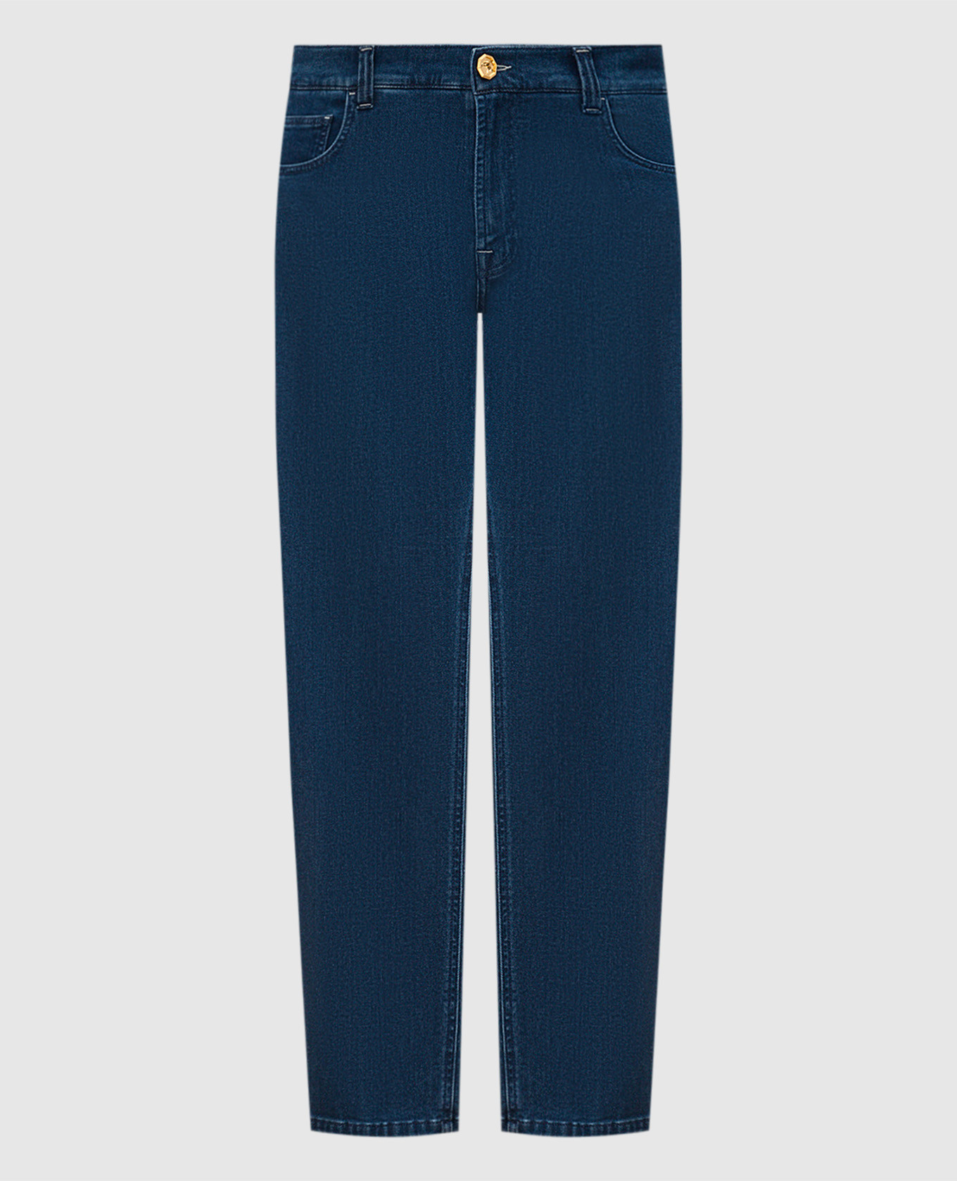 

Blue jeans with branded logo embroidery Stefano Ricci