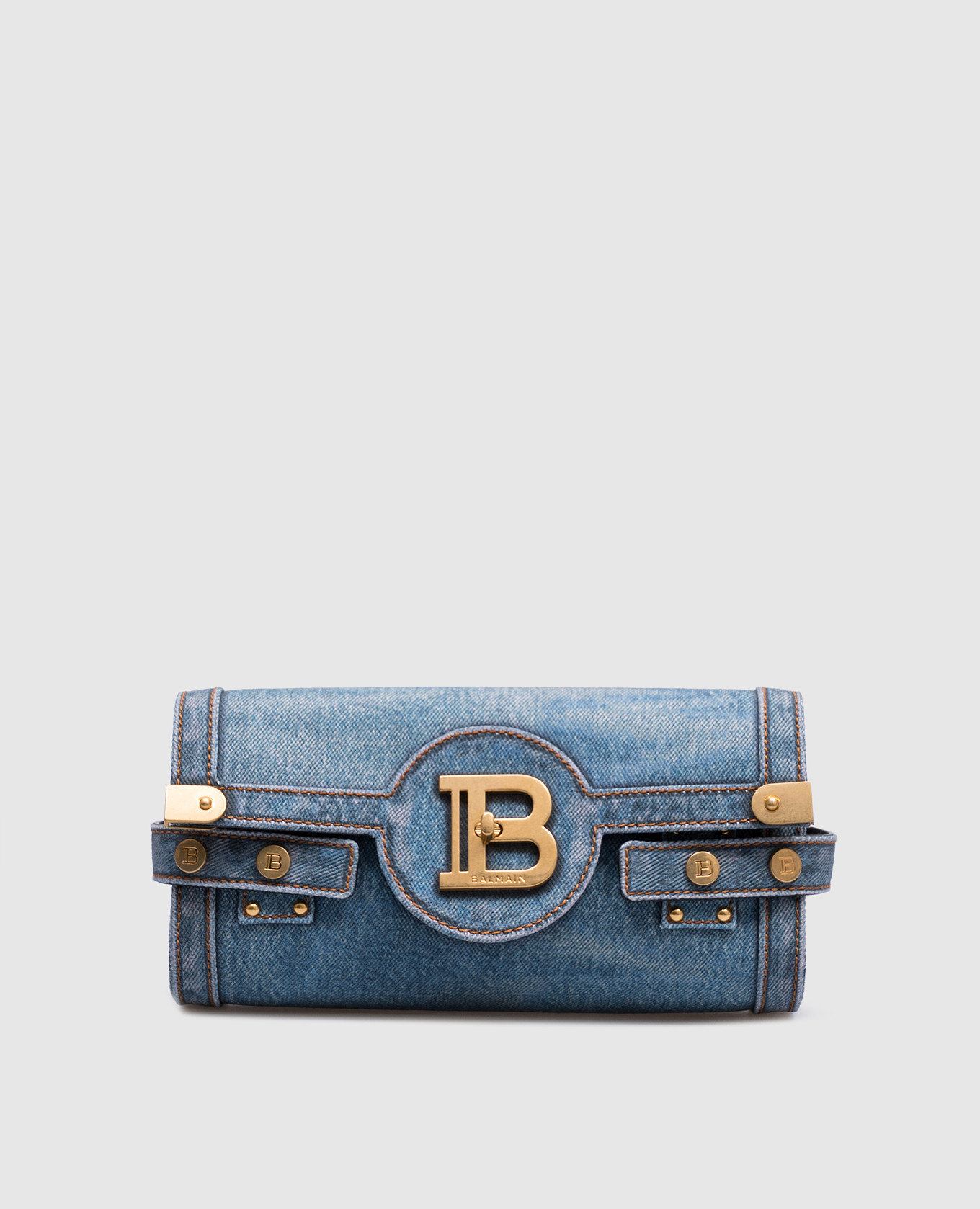 

Blue bag with metallic monogram logo Balmain, Light blue
