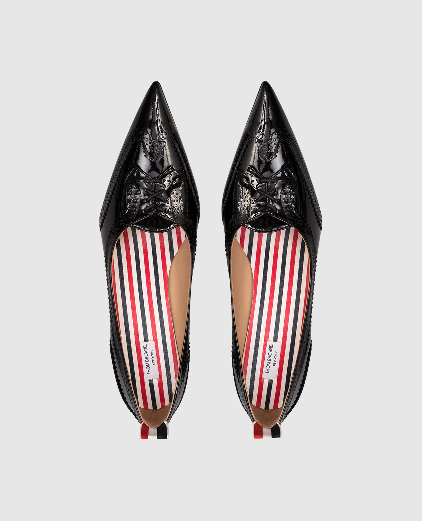 Black patent leather shoes with perforations Thom Browne 4