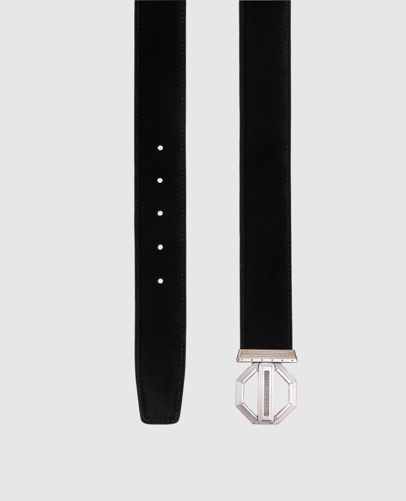 

Black suede belt with logo Stefano Ricci