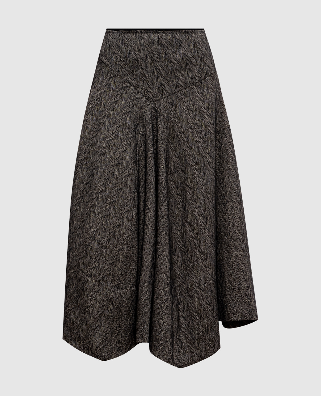 

Wool and linen skirt with a pattern Marc Le Bihan, Grey