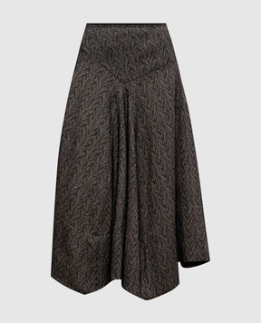 Marc Le Bihan Wool and linen skirt with a pattern 2549
