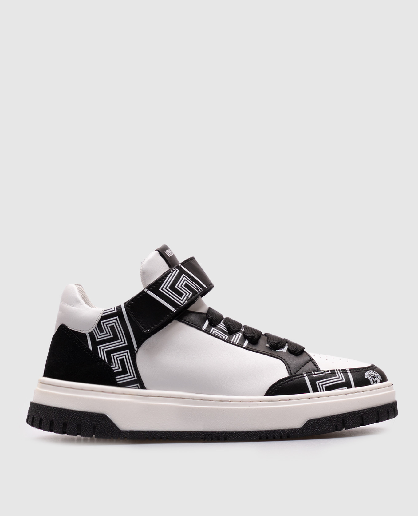 

Medusa children's white leather high-tops Versace