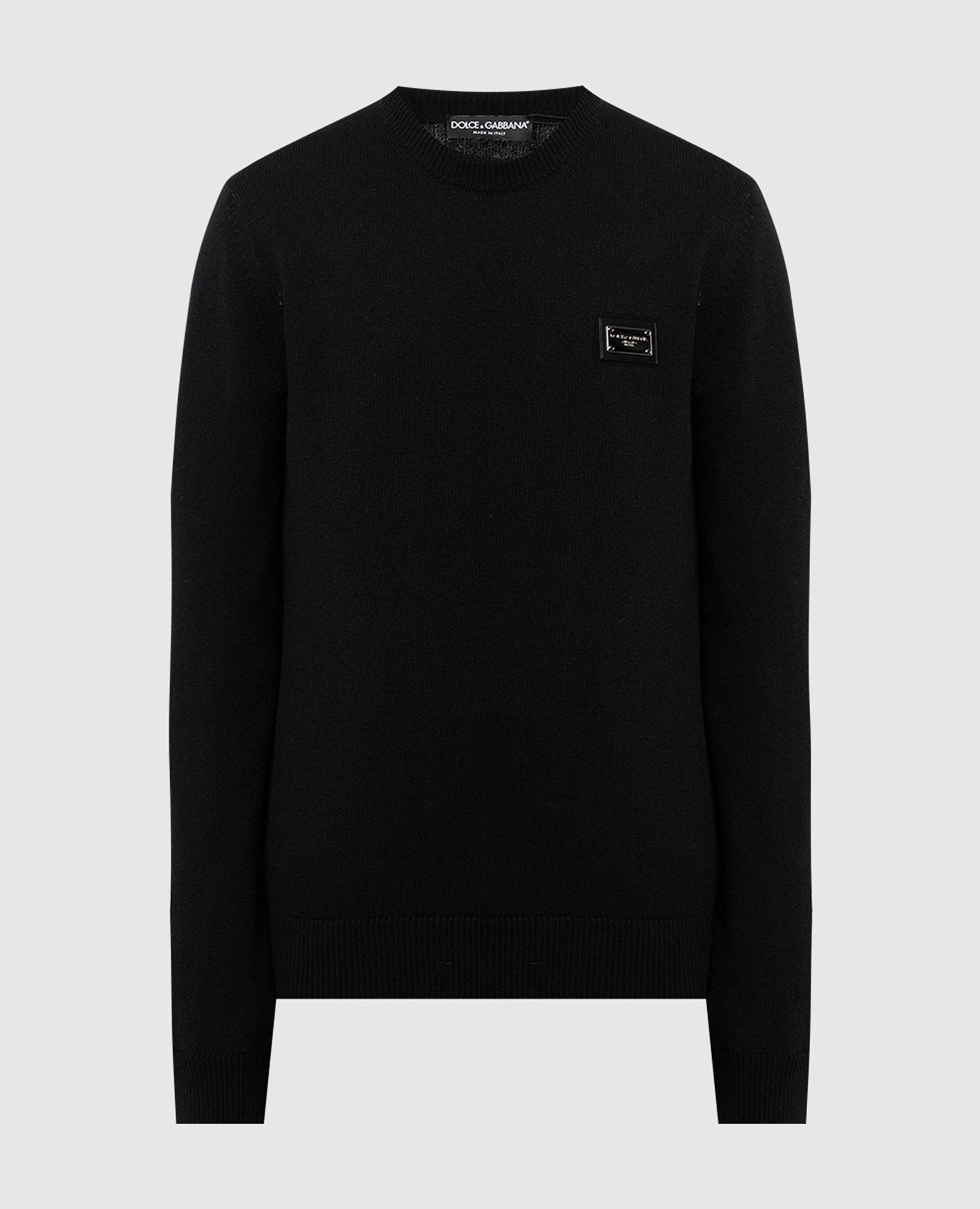 

Black wool and cashmere sweater with logo patch Dolce&Gabbana, Черный