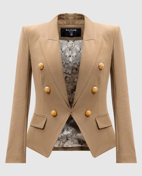 Balmain Beige jacket with branded rivets DF0SM340CF47