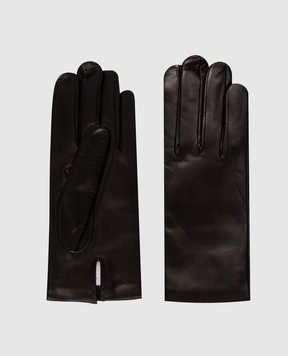 Babe Pay Pls Black leather gloves with slit BASIC