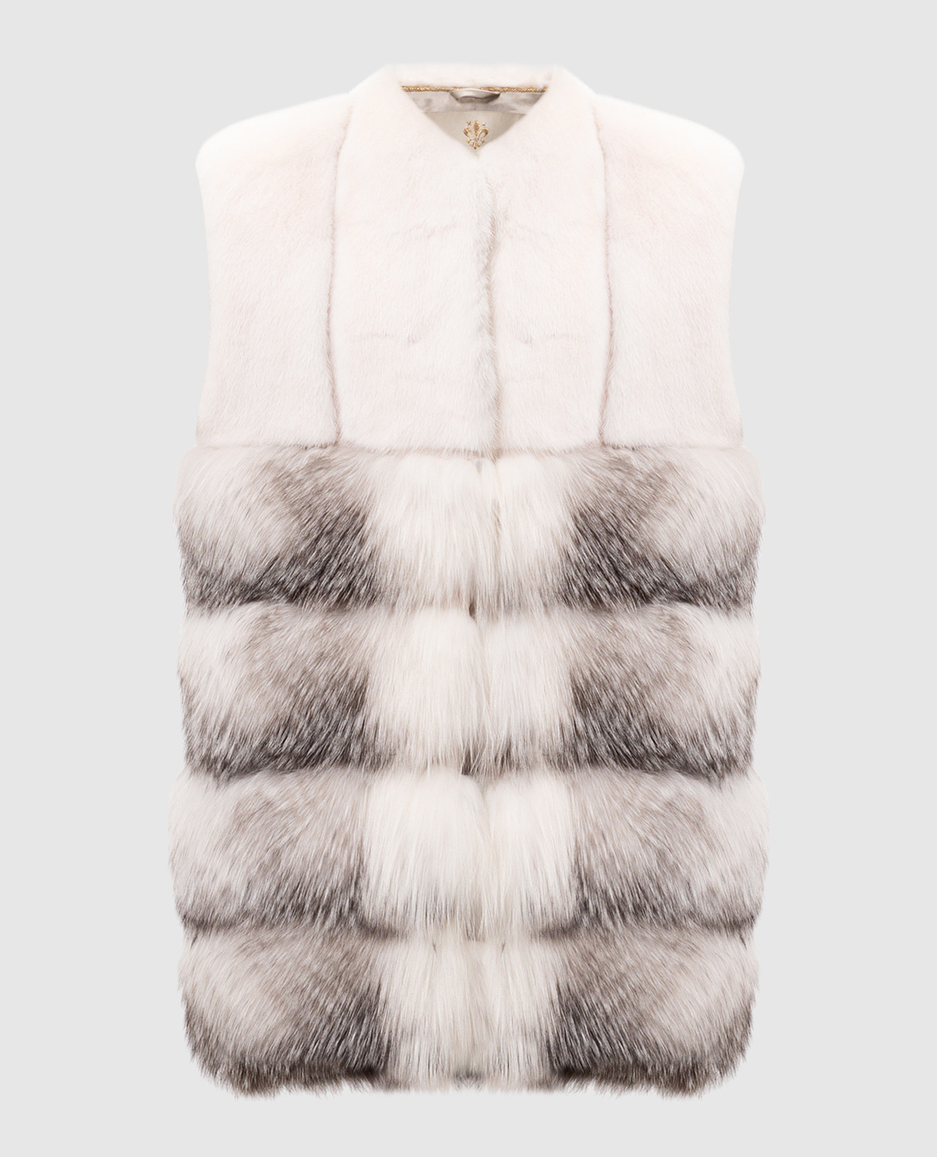 Gray vest made of mink and fox fur