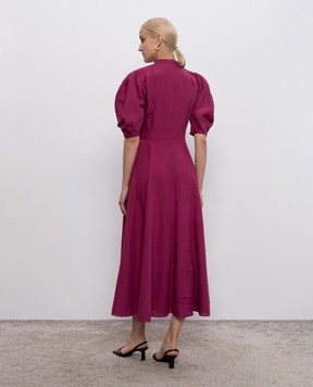 Gabriela Hearst Arabella purple linen dress 2254303LA003
