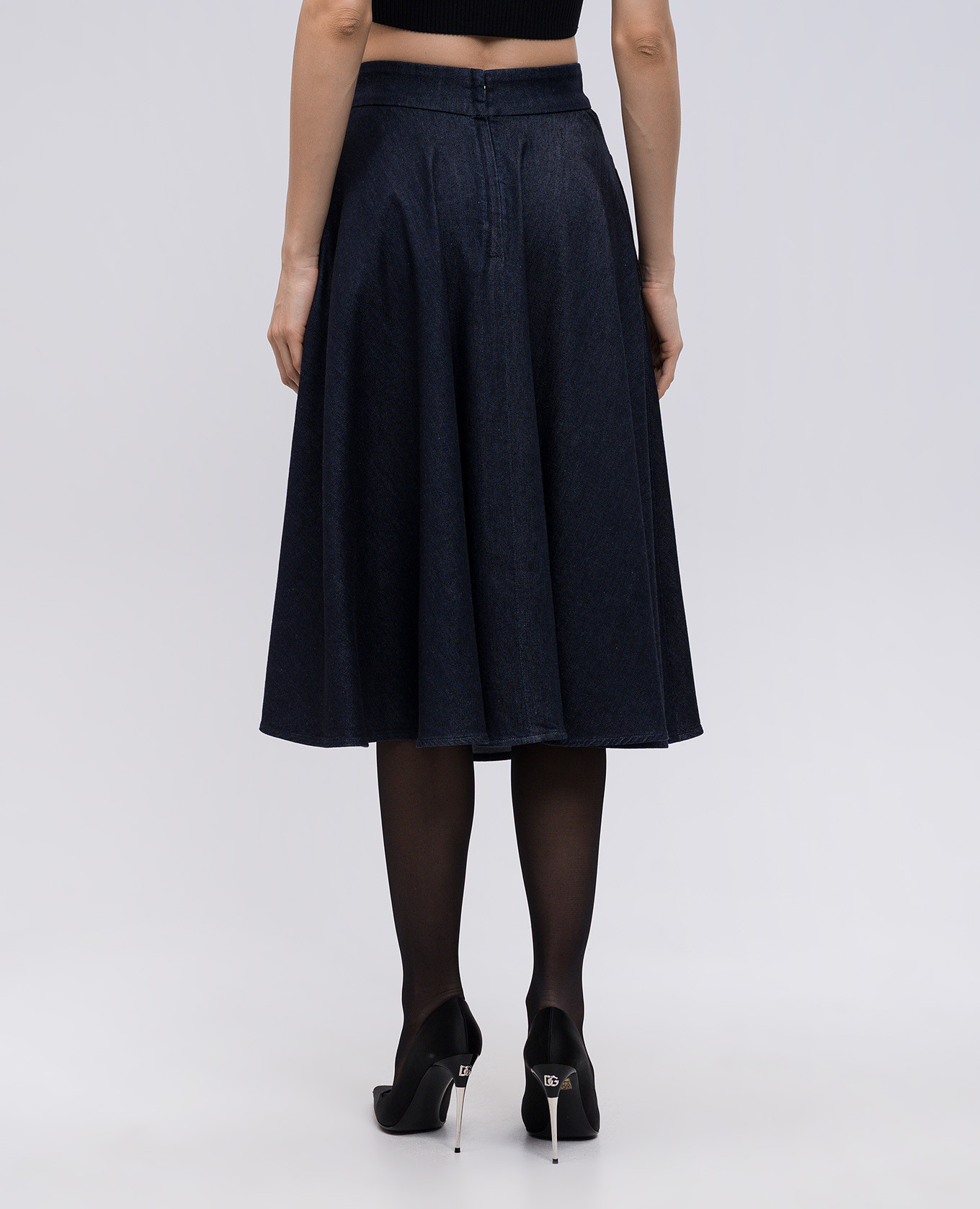 

Blue denim midi skirt with logo Dolce&Gabbana