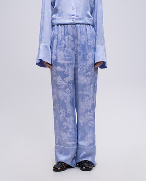 Off-White Purple pants with a fresco pattern OWCA18KS25FAB001