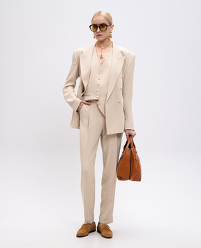 Jacob Lee Beige silk vest WWV060SS25SCSD