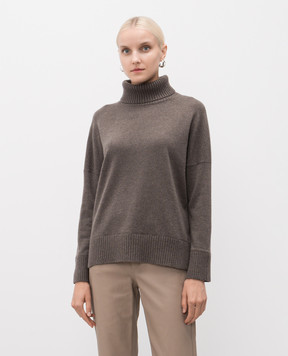 Simonetta Ravizza Malaga brown cashmere sweater F05KN73T10