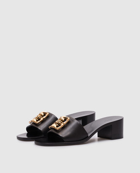 Givenchy 4G Liquid Black Leather Mules BE3091E25Q