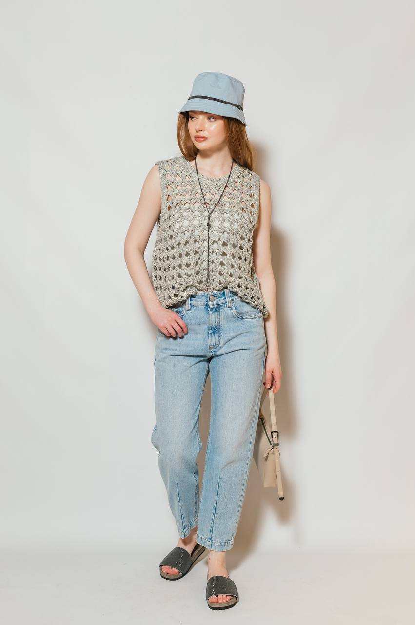 Blue hat with ecolatun monil chain Brunello Cucinelli 7