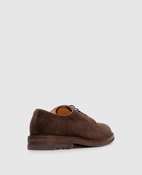 Brunello Cucinelli Brown suede derby shoes MZUPEAX810