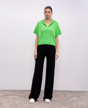 Allude Green cashmere top with zipper 25211213