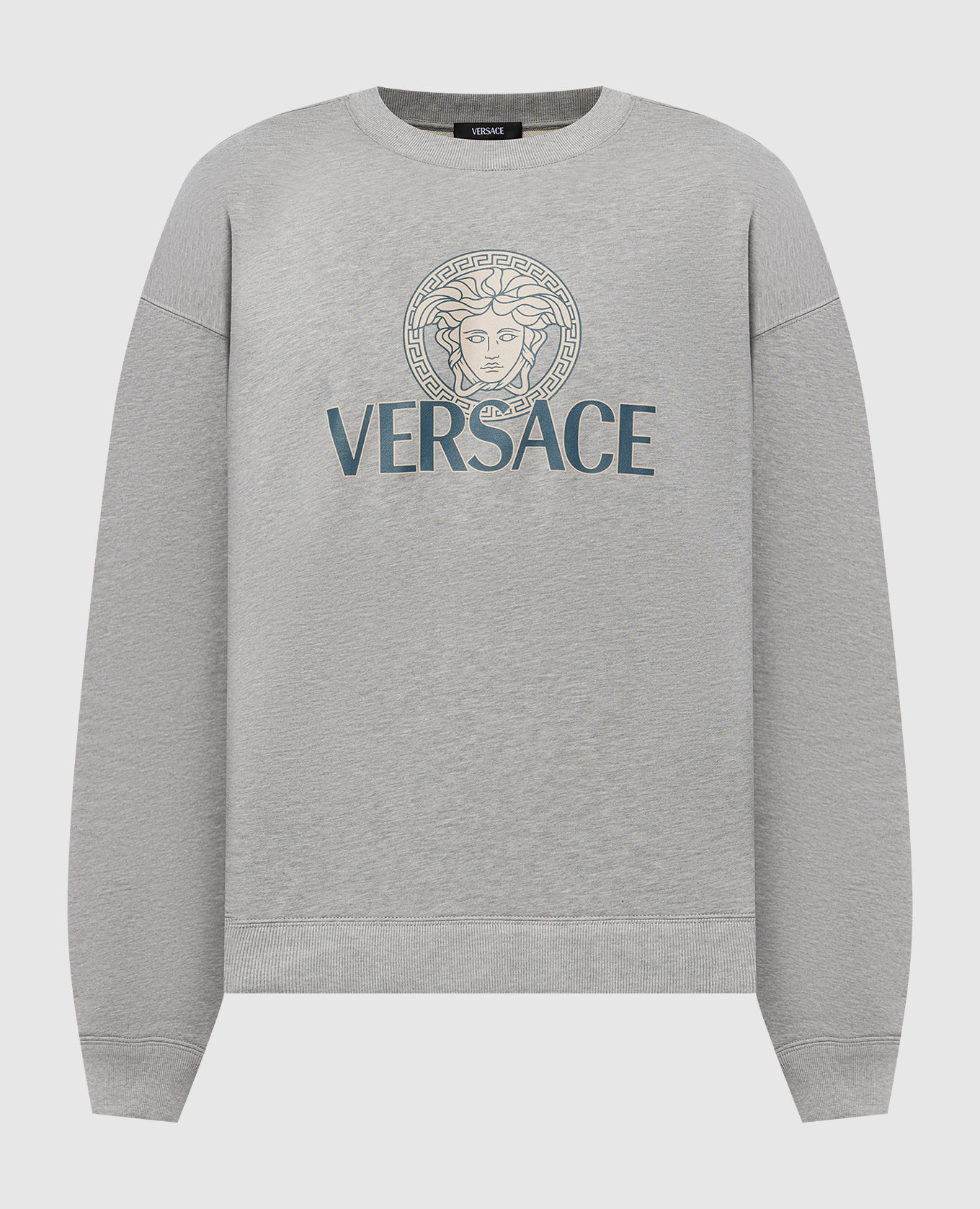 

Gray melange sweatshirt with Medusa logo print Versace, Grey